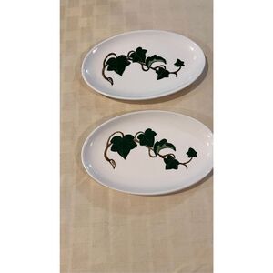 Vintage Metlox Poppytrail California Ivy Handpainted Green Ceramic Small Tray